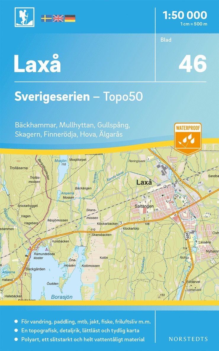 46 Laxå Sverigeserien Topo50 : Skala 1:50 000, Övrigt