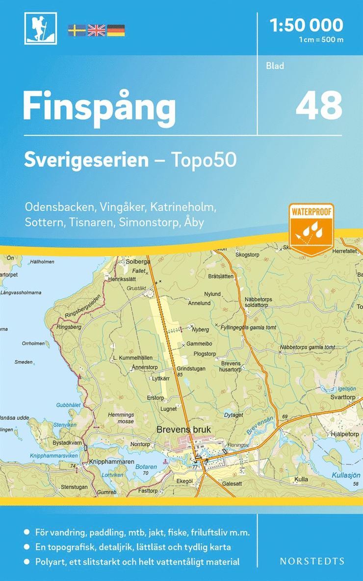48 Finspång Sverigeserien Topo50 : Skala 1:50 000 1