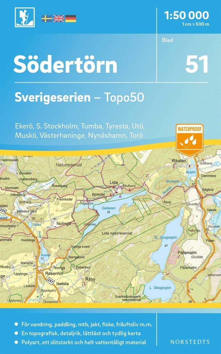 51 Södertörn Sverigeserien Topo50 : Skala 1:50 000, Övrigt