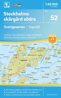 bokomslag 52 Stockholms skärgård södra Sverigeserien Topo50 : Skala 1:50 000