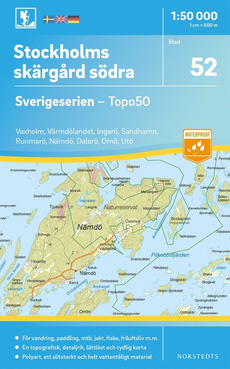 52 Stockholms skärgård södra Sverigeserien Topo50 : Skala 1:50 000 1