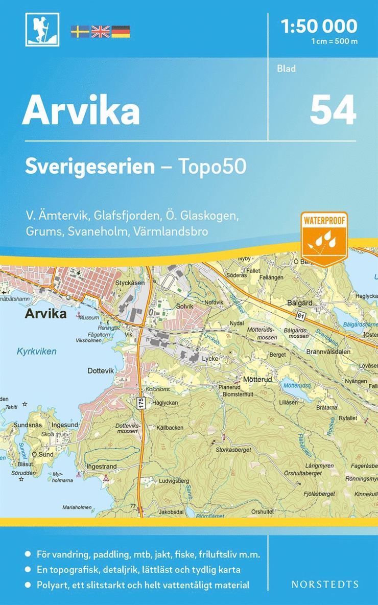 54 Arvika Sverigeserien Topo50 : Skala 1:50 000, Övrigt