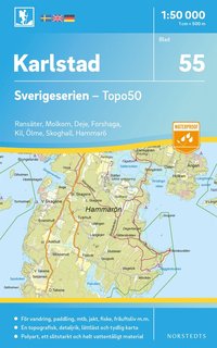 bokomslag 55 Karlstad Sverigeserien Topo50 : Skala 1:50 000