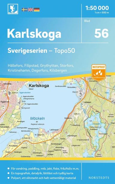 bokomslag 56 Karlskoga Sverigeserien Topo50 : Skala 1:50 000
