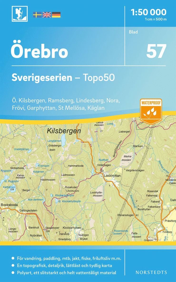 57 Örebro Sverigeserien Topo50 : Skala 1:50 000 1