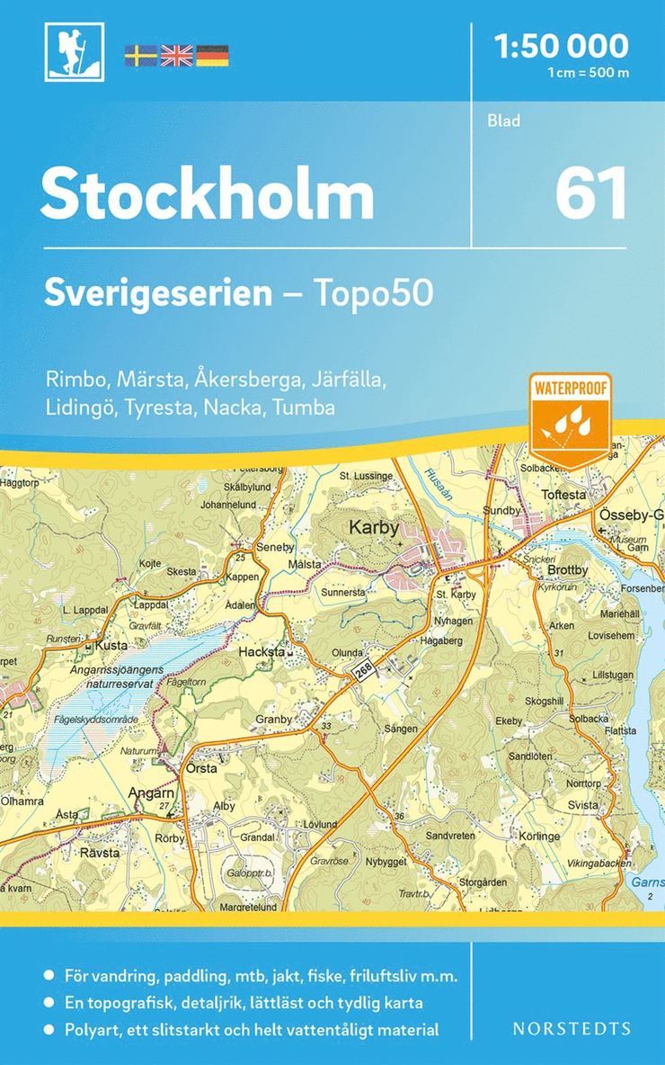 61 Stockholm Sverigeserien Topo50 : Skala 1:50 000 1