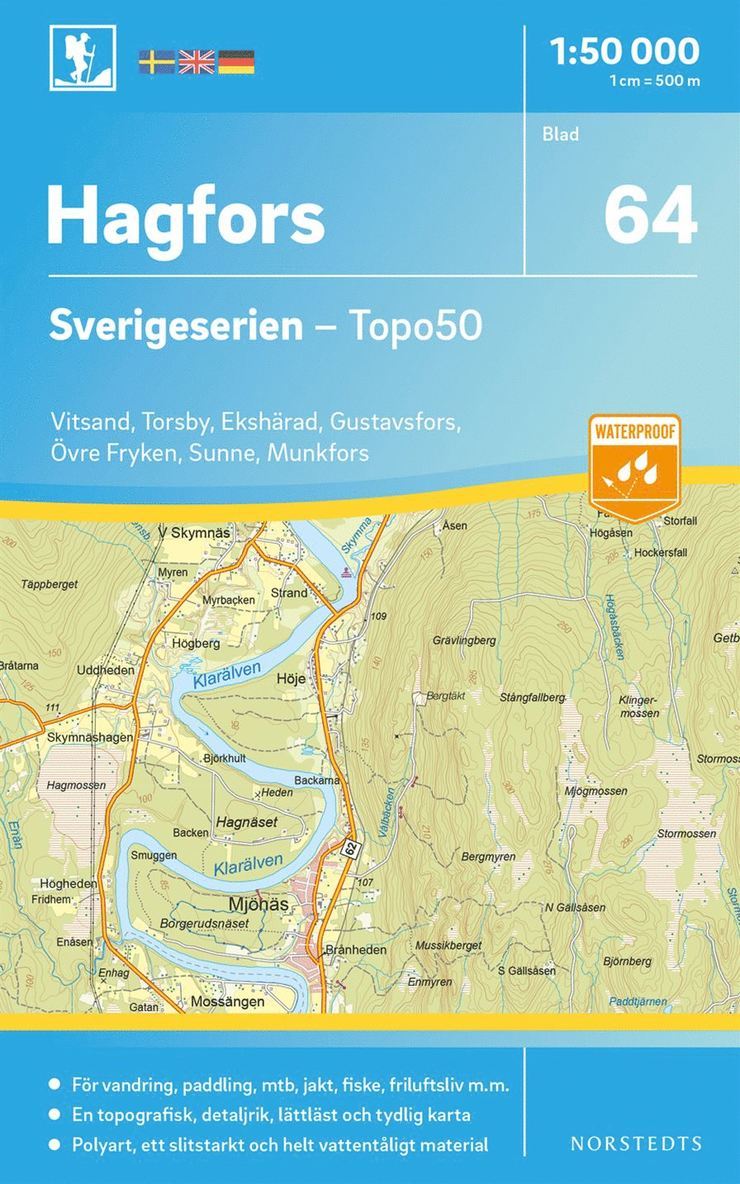 64 Hagfors Sverigeserien Topo50 : Skala 1:50 000 1