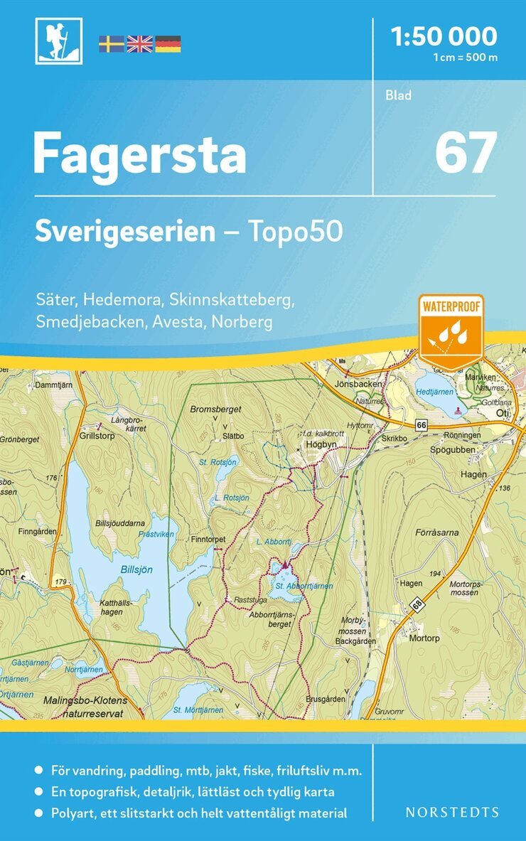 67 Fagersta Sverigeserien Topo50 : Skala 1:50 000, Övrigt