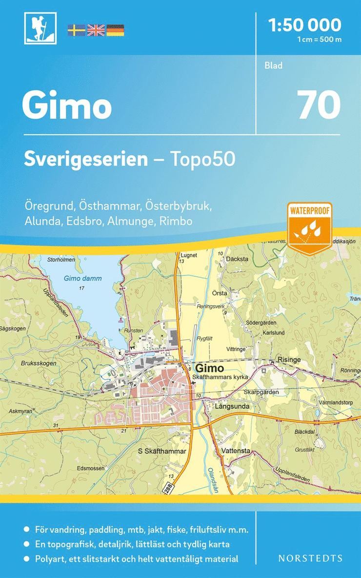 70 Gimo Sverigeserien Topo50 : Skala 1:50 000 1