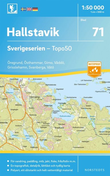 bokomslag 71 Hallstavik Sverigeserien Topo50 : Skala 1:50 000