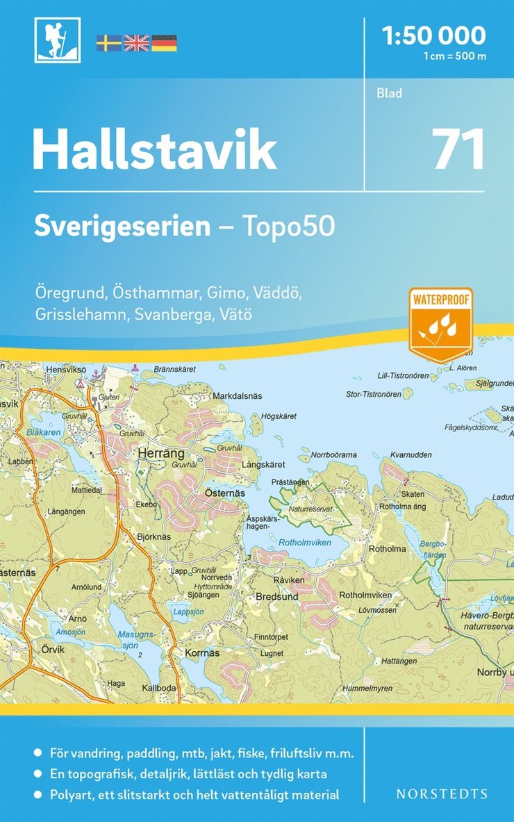 71 Hallstavik Sverigeserien Topo50 : Skala 1:50 000, Övrigt