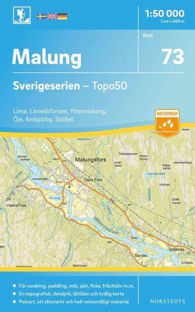 bokomslag 73 Malung Sverigeserien Topo50 : Skala 1:50 000