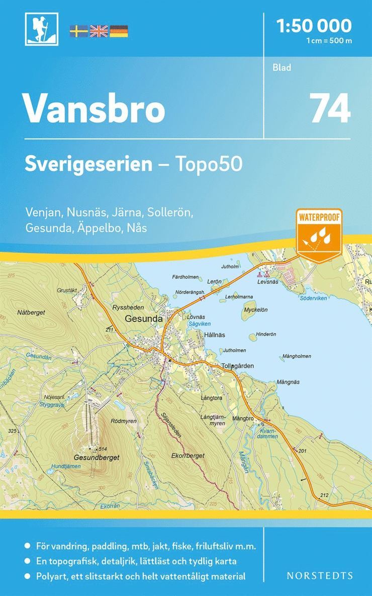 74 Vansbro Sverigeserien Topo50 : Skala 1:50 000 1