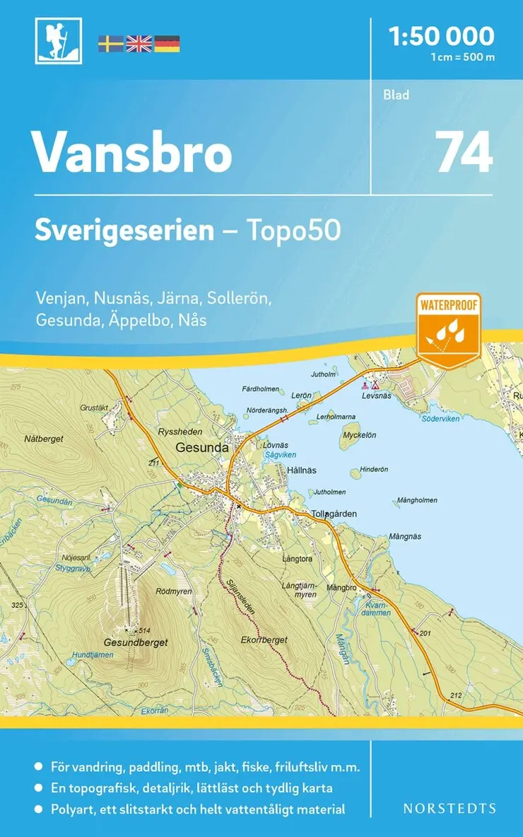 74 Vansbro Sverigeserien Topo50 : Skala 1:50 000