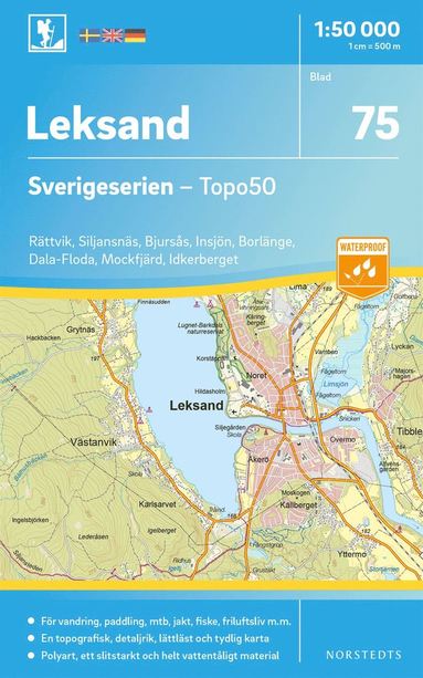 bokomslag 75 Leksand Sverigeserien Topo50 : Skala 1:50 000