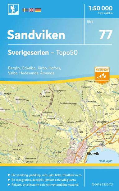 bokomslag 77 Sandviken Sverigeserien Topo50 : Skala 1:50 000