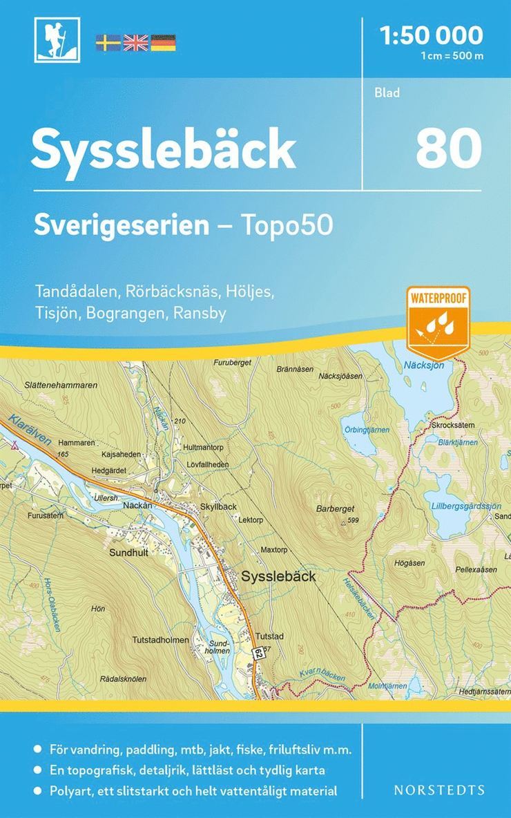 80 Sysslebäck Sverigeserien Topo50 : Skala 1:50 000 1