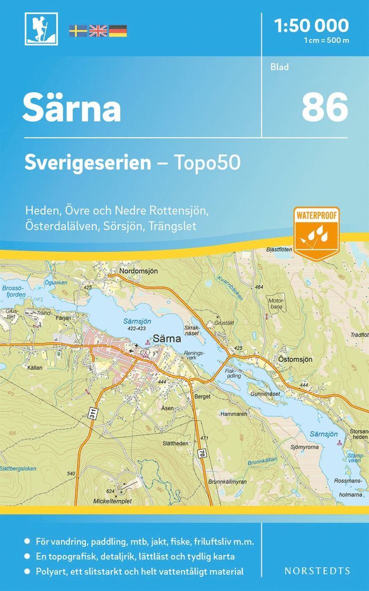 86 Särna Sverigeserien Topo50 : Skala 1:50 000 1