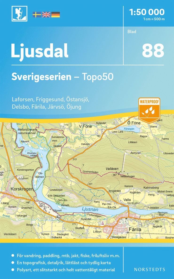 88 Ljusdal Sverigeserien Topo50 : Skala 1:50 000 1