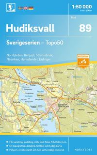 bokomslag 89 Hudiksvall Sverigeserien Topo50 : Skala 1:50 000