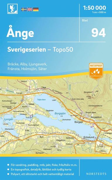 bokomslag 94 Ånge Sverigeserien Topo50 : Skala 1:50 000