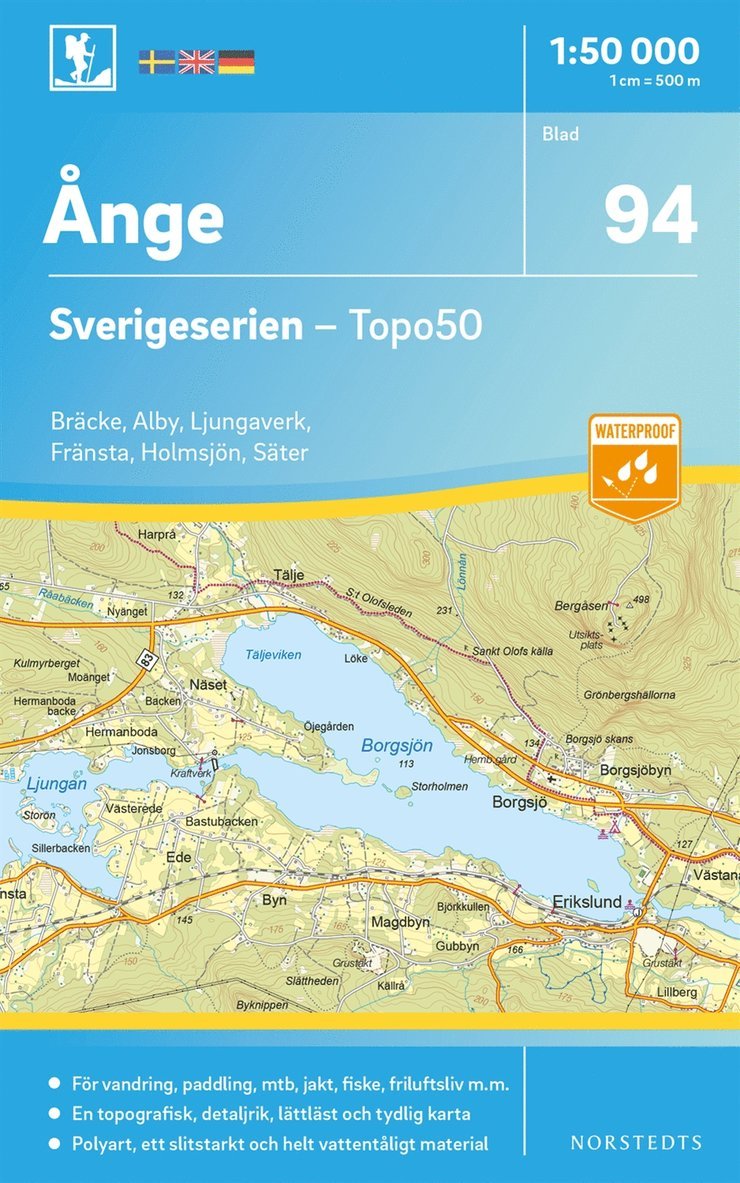 94 Ånge Sverigeserien Topo50 : Skala 1:50 000 1