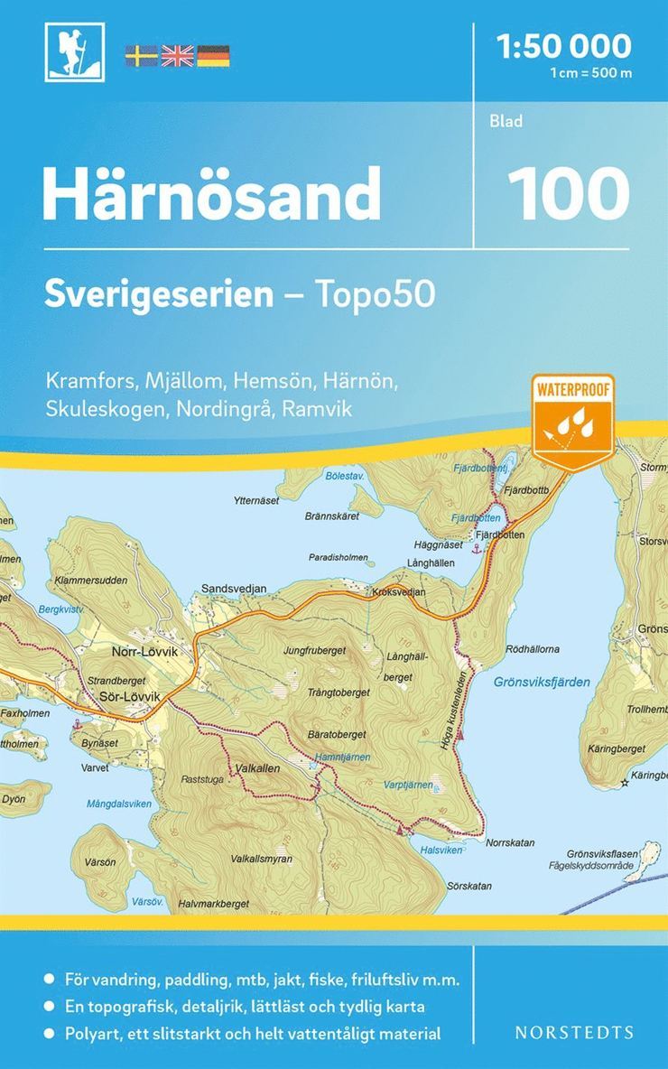100 Härnösand Sverigeserien Topo50 : Skala 1:50 000 1