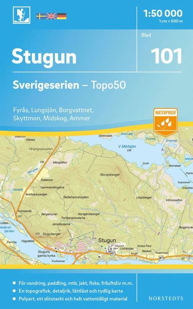 bokomslag 101 Stugun Sverigeserien Topo50 : Skala 1:50 000