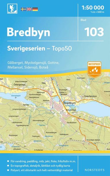 bokomslag 103 Bredbyn Sverigeserien Topo50 : Skala 1:50 000