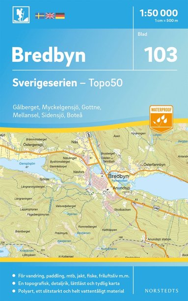 bokomslag 103 Bredbyn Sverigeserien Topo50 : Skala 1:50 000