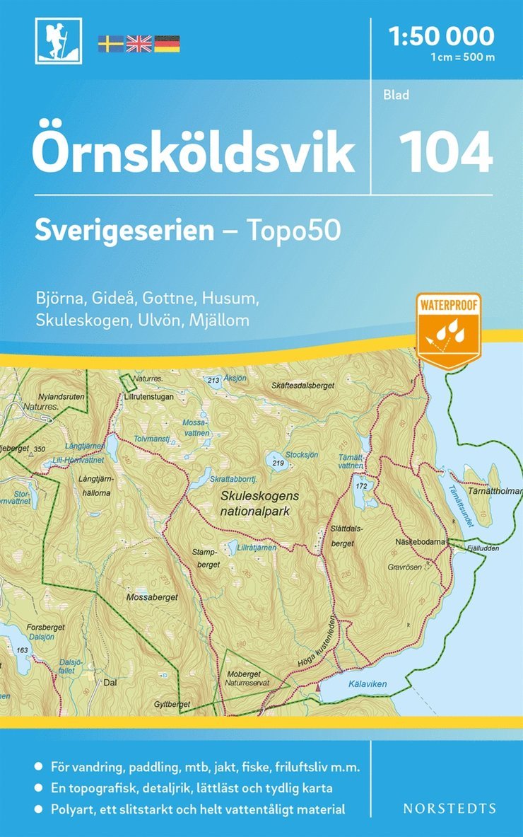 104 Örnsköldsvik Sverigeserien Topo50 : Skala 1:50 000, Övrigt