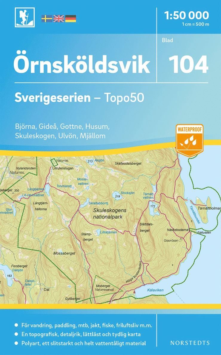 104 Örnsköldsvik Sverigeserien Topo50 : Skala 1:50 000 1