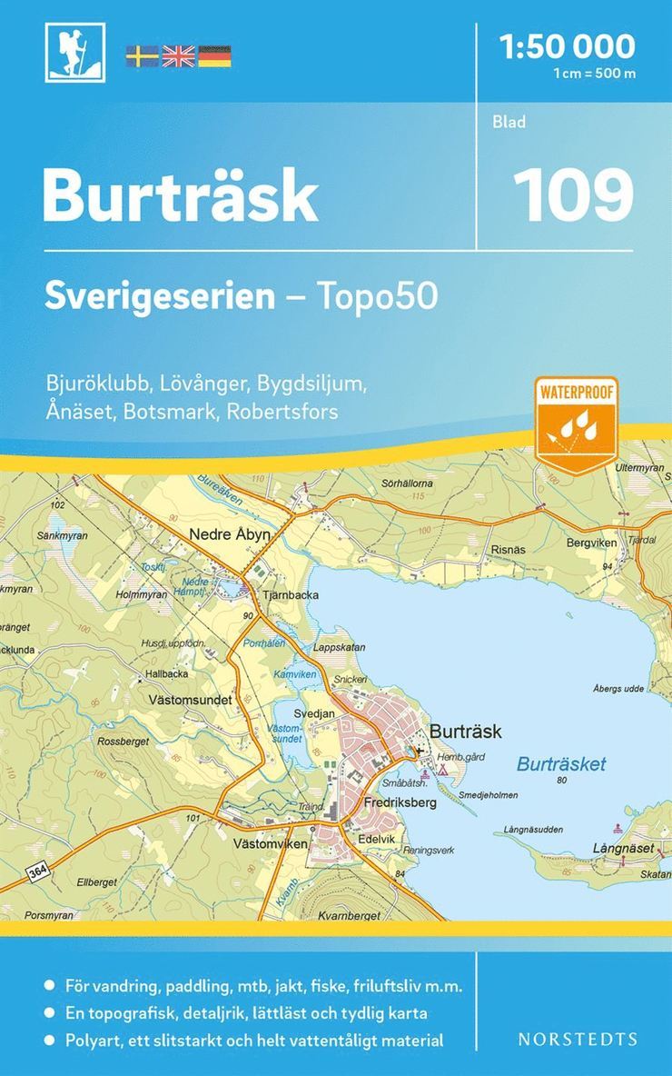 109 Burträsk Sverigeserien Topo50 : Skala 1:50 000 1