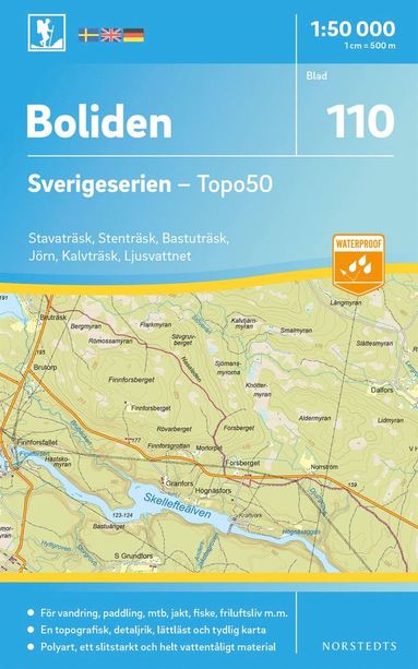 bokomslag 110 Boliden Sverigeserien Topo50 : Skala 1:50 000