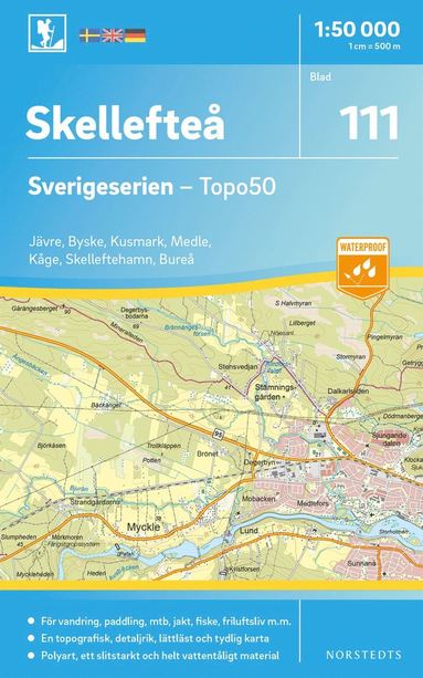 bokomslag 111 Skellefteå Sverigeserien Topo50 : Skala 1:50 000