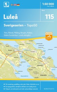 bokomslag 115 Luleå Sverigeserien Topo50 : Skala 1:50 000