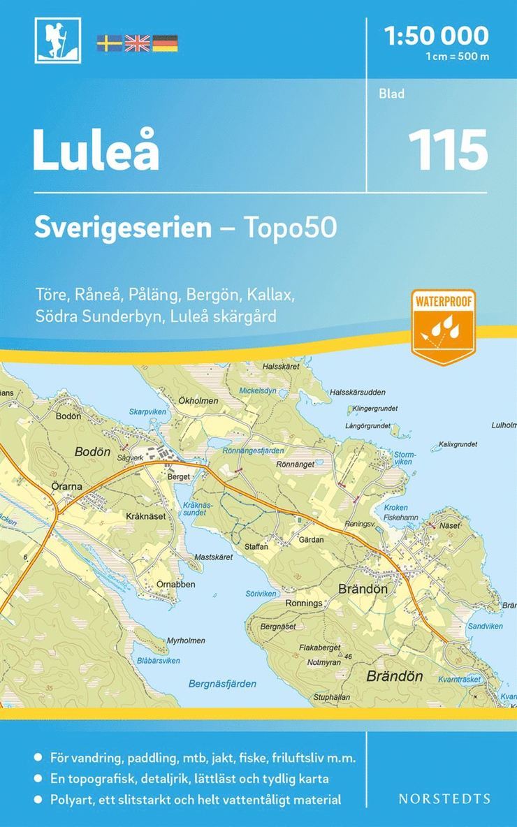 115 Luleå Sverigeserien Topo50 : Skala 1:50 000 1