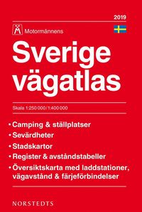 bokomslag Sverige Vägatlas 2019 Motormännen : Skala 1:250.000-1:400.000