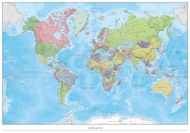 bokomslag Världen Politisk Väggkarta 1:40 milj i tub : Skala 1:40 milj