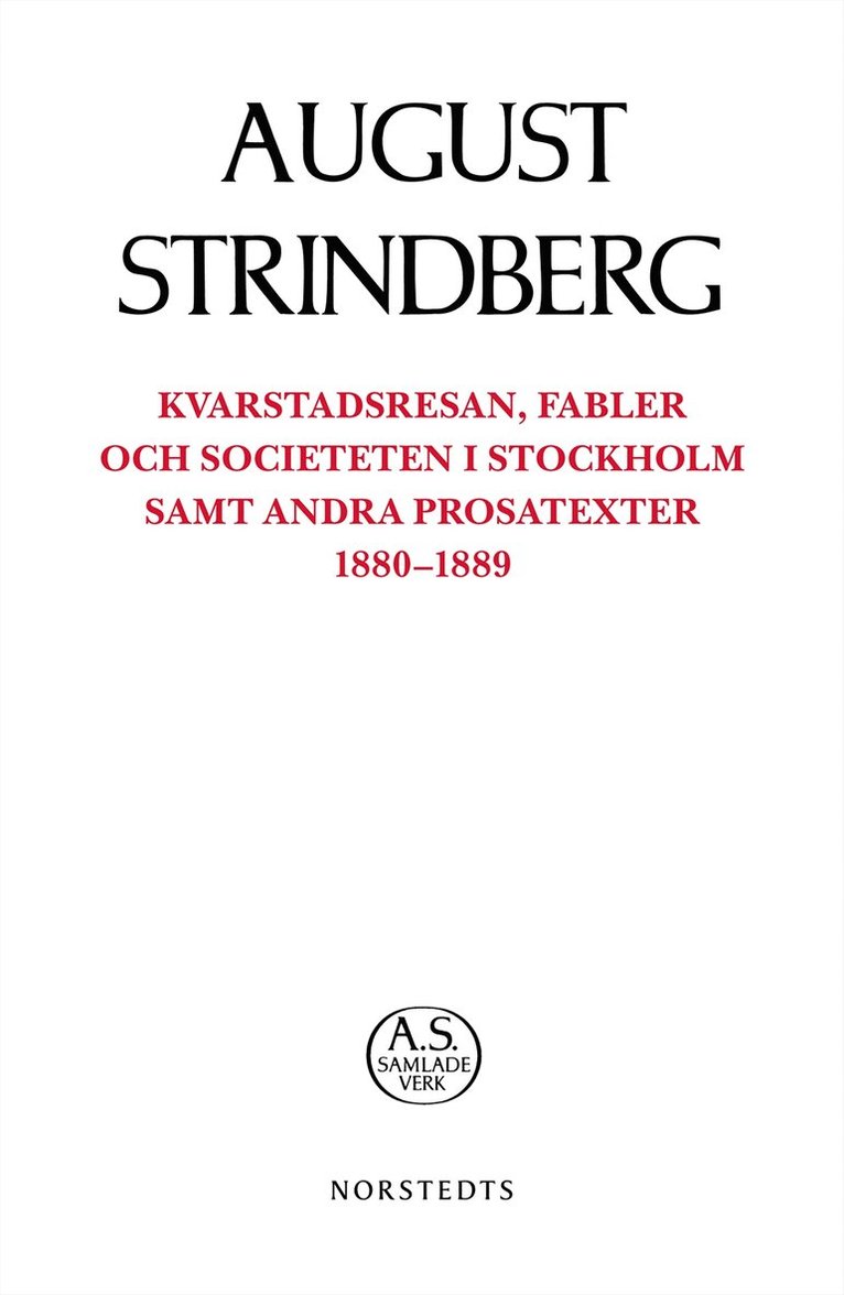 Kvarstadsresan, Fabler och Societeten i Stockholm samt andra prosatexter 1880-1889 1