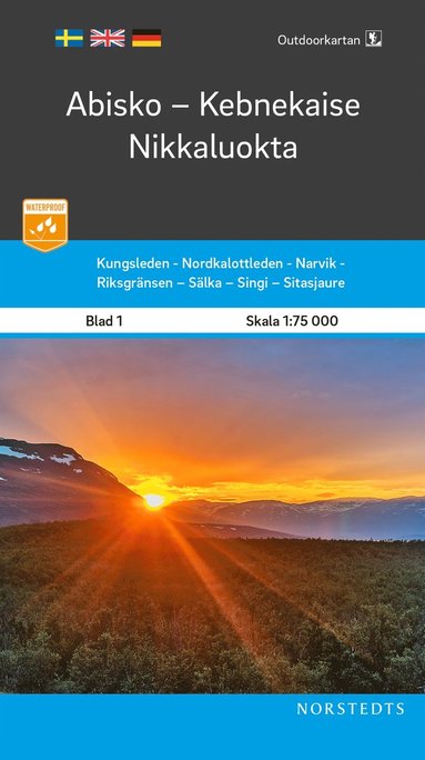 bokomslag Outdoorkartan Abisko Kebnekaise Nikkaluokta : Blad 1 Skala 1:75 000