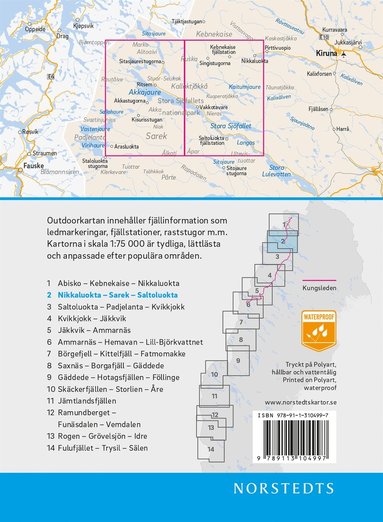 bokomslag Outdoorkartan Nikkaluokta Sarek Saltoluokta : Blad 2 Skala 1:75 000