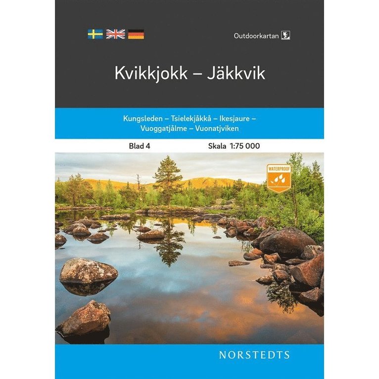 Outdoorkartan Kvikkjokk Jäkkvik : Blad 4 Skala 1:75 000 1