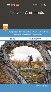 bokomslag Outdoorkartan Jäkkvik Ammarnäs : Blad 5 Skala 1:75 000