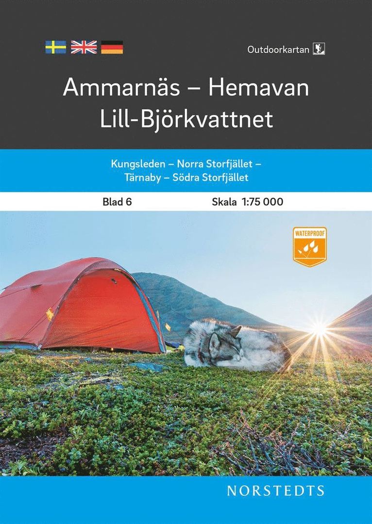 Outdoorkartan Ammarnäs Hemavan Lill-Björkvattnet : Blad 6 Skala 1:75 000 1