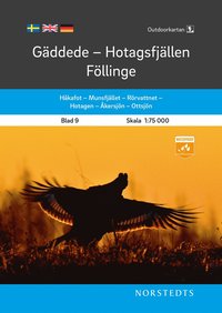 bokomslag Outdoorkartan Gäddede Hotagsfjällen Föllinge : Blad 9 Skala 1:75 000