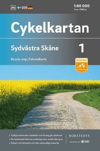 bokomslag Cykelkartan Blad 1 Sydvästra Skåne : Skala 1:90000