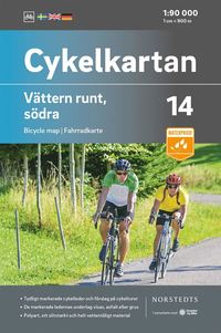 bokomslag Cykelkartan Blad 14 Vättern runt, södra delen : Skala 1:90 000