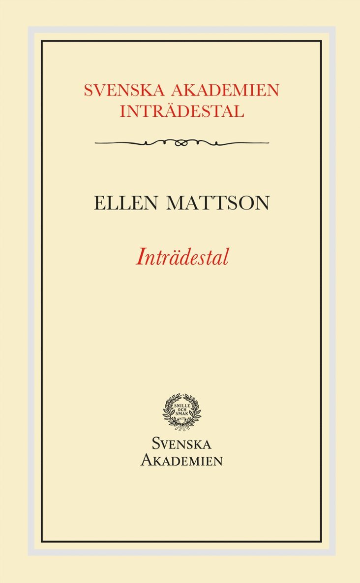 Inträdestal av Ellen Mattson