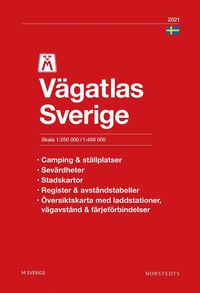 bokomslag M Vägatlas Sverige 2021 : Skala 1:250.000-1:400.000
